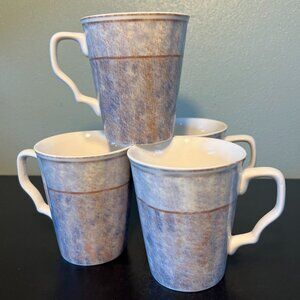 Set of 4 222 Fifth LAVENDER FIELD Fine Porcelain Cups Mugs